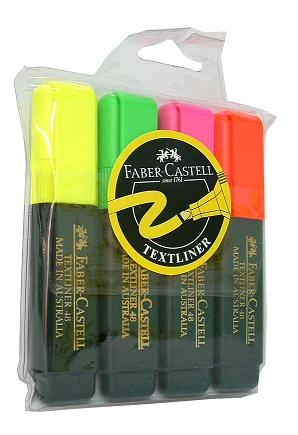 Faber-Castell Highlighter Pack of 4 Asstd Color